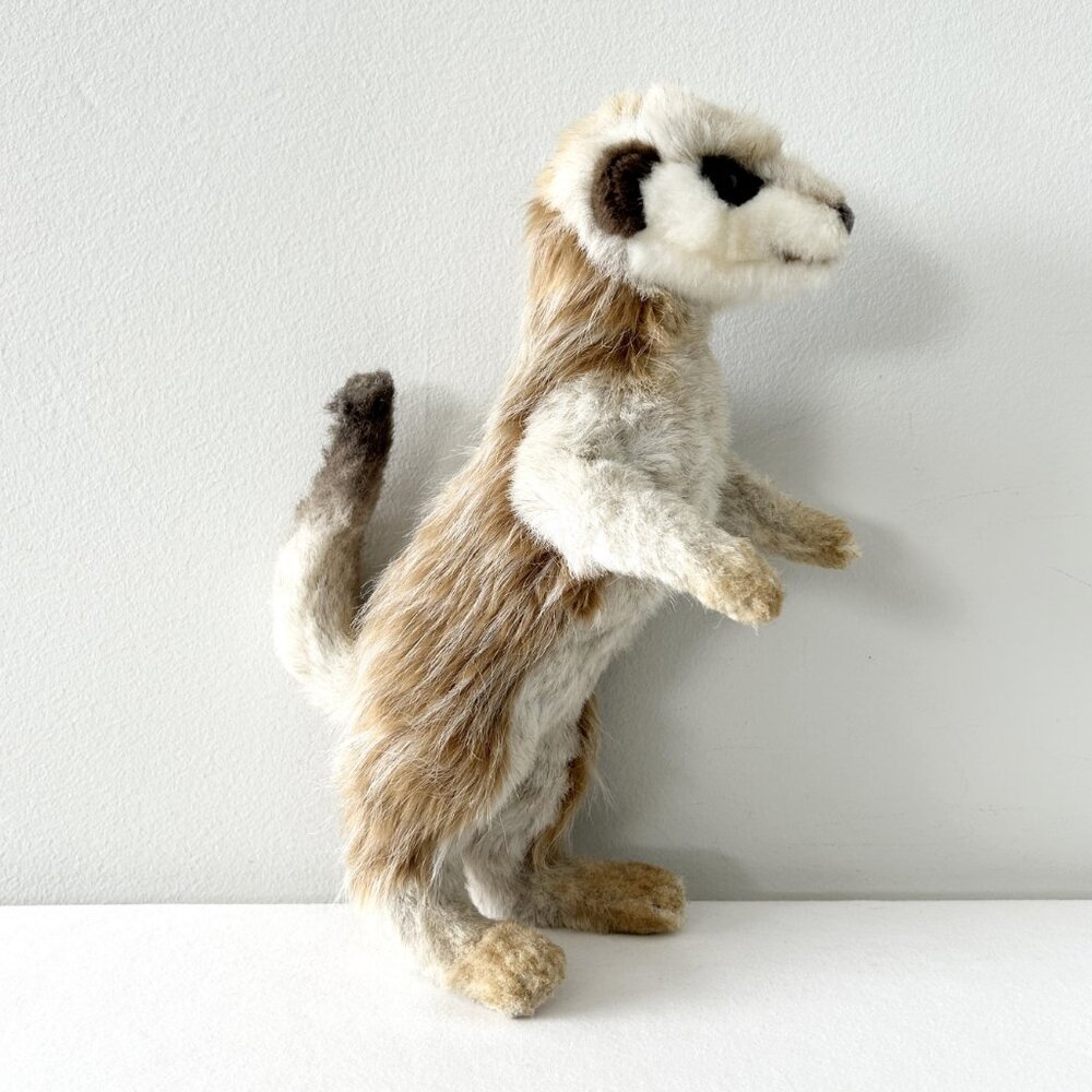 HANSA Creation Meerkat Plush 10” Brown Realistic Handcrafted Stuffed Animal Toy